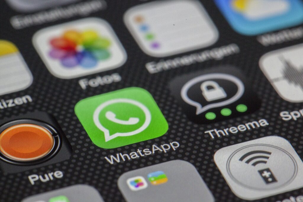 pexels-photo-267392-267392 Detailed macro of smartphone screen showcasing popular app icons like WhatsApp.